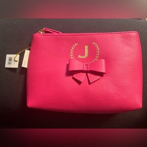 Simply Southern Pink Wristlet with Bow and Gold Letter “J” Monogram